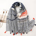 Small Fresh Cotton and Hemp Scarf Bohemian Printed Scarf